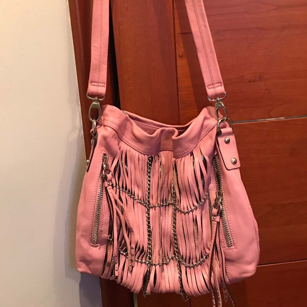 Pink fringe B. Makowsky purse